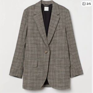 H&M oversized plaid houndstooth blazer in size small